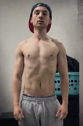 Meach on day 0 of training, standing front-on